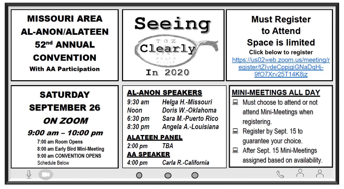 Missouri Area Convention VIRTUAL Virginia AlAnon/Alateen